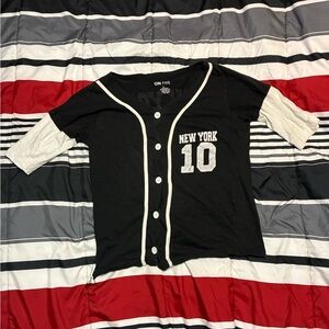 On Fire Black and White Button Down Shirt